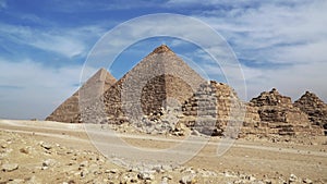 The Great Pyramids In Giza Valley, Cairo, Egypt