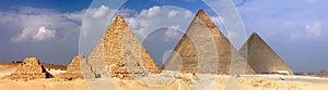 Great Pyramids, located in Giza. Panorama