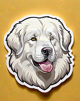 great pyrenees dog sticker decal face portrait