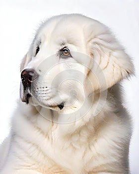 Great Pyrenees puppy dog portrait