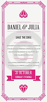 Great Quality Style Invitation in Art Deco or Nouveau Epoch