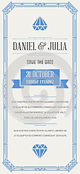 Great Quality Style Invitation in Art Deco or Nouveau Epoch