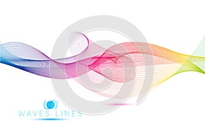 Great rainbow waves colorful gradient light blend line