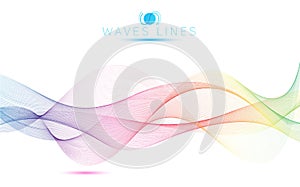 Great rainbow waves colorful gradient light blend line bright