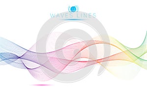 Great rainbow waves colorful gradient light blend line bright photo