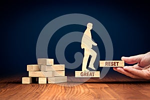 Great reset in post-covid era concept