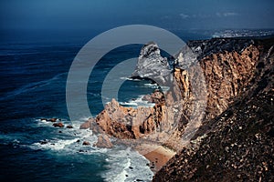 Great rock formation Cabo da Roca, Cascais, Portugal photo