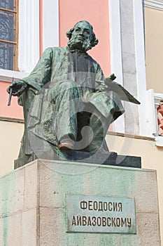 Great russian artist Ayvazovski statue in Feodosia