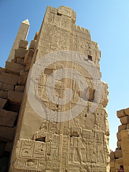 Egyptian obelisk Karnak Temple Egypt Africa.