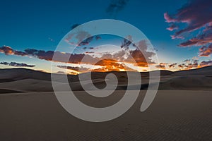 Great Sand Dunes after sunset Colorado