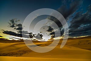 Great Sand Dunes after sunset Colorado