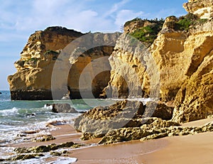 Colorful Algarve beach near Armacao - Portugal photo