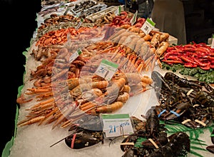 Great seafood on the Market in Barcelona