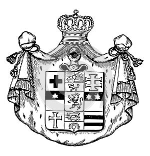 The Great Seal of Germany is a postal service of Princes of Thurn and Taxis, vintage engraving