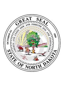 Great Seal of North Dakota The Peace Garden State