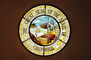 Great Seal of the State of California in Stained Glass