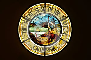 Great Seal of the State of California in Stained Glass