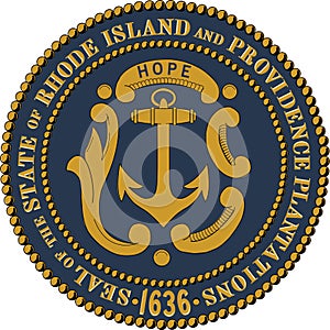 Great seal of the state of Rhode Island, USA