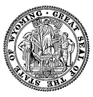 The Great Seal of the State of Wyoming, vintage illustration photo