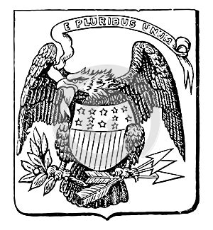 The Great Seal of the United States, 1782, vintage illustration
