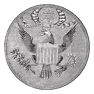 Great Seal of the United States of North America, vintage engraved illustration