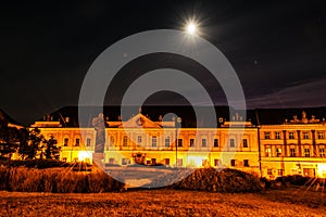 Velký seminář, Pribinovo náměstí, Nitra, noční scéna