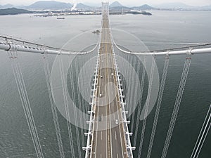 The Great Seto Bridge or Seto Ohashi Bridge viewed from the top of bridge tower