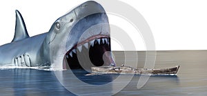 Great Shark Attack Boat, Isolated