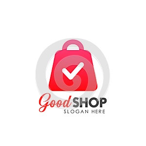 great shop logo design. shopping bag icon design