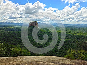 Great Sigiriya rock with a neighboring mountain