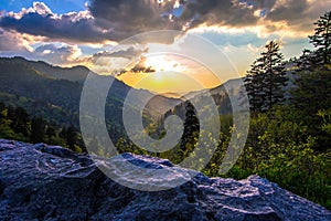 Great Smoky Mountains National Park Sunset Landscape