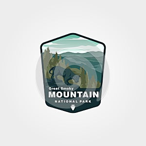 Great smoky mountain vintage logo vector symbol illustration design