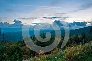 Great Smoky Mountains national park at dusk