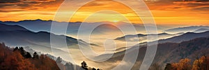 Great Smoky Mountains National Park Scenic Sunset Landscape vacation getaway destination