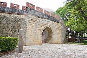 Great South Gate in Tainan, Taiwan. The Great South Gate is part of the original 14 gates of Tainan City Wall built in 1736