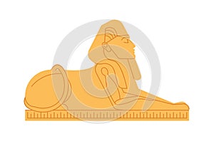 Great sphinx of Giza, deity or mythological creature with human s head and lion s body. Colossal statue of mythical or