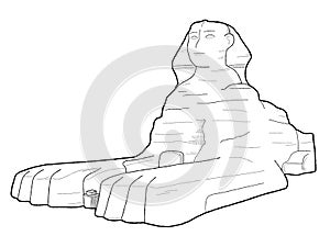 The Great Sphinx, Giza, Egypt: Vector Illustration Hand Drawn Cartoon Art