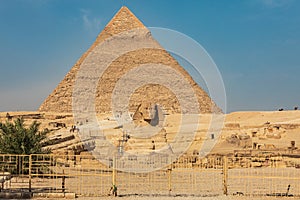 Great Sphinx of Giza in front of the Pyramid of Khafre