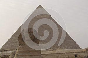 Great Sphinx of Giza and pyramid of Khafre, Egypt