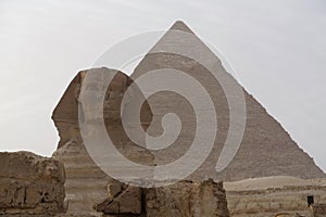 Great Sphinx of Giza and pyramid of Khafre, Egypt