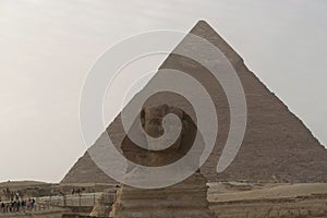 Great Sphinx of Giza and pyramid of Khafre, Egypt