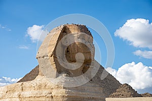 The Great Sphinx and The Great Pyramid of Giza - the biggest Egyptian pyrami photo