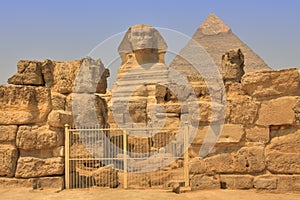 Great Sphinx and Khafre Pyramid