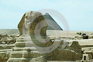 The Great Sphinx and Pyramid of Giza in Egypt