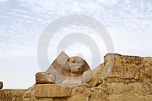 The Great Sphinx and the Pyramid of Khefre, Giza, Egypt