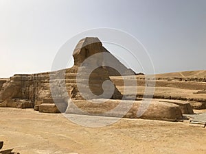 Great Sphinx and pyramids of Giza, Egypt travel historical destination to explore world history