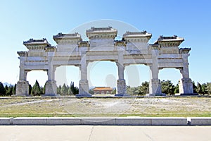 The Great Stone arch in the Eastern Royal Tombs of the Qing Dynasty, china photo