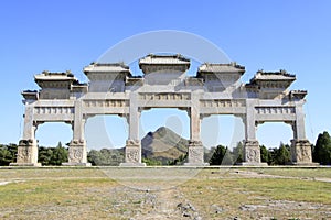 The Great Stone arch in the Eastern Royal Tombs of the Qing Dynasty, china