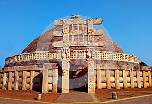 Great stupa of sanchi India, Buddhist monuments world heritage photo