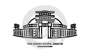 The Great Stupa of Sanchi vector icon illustration